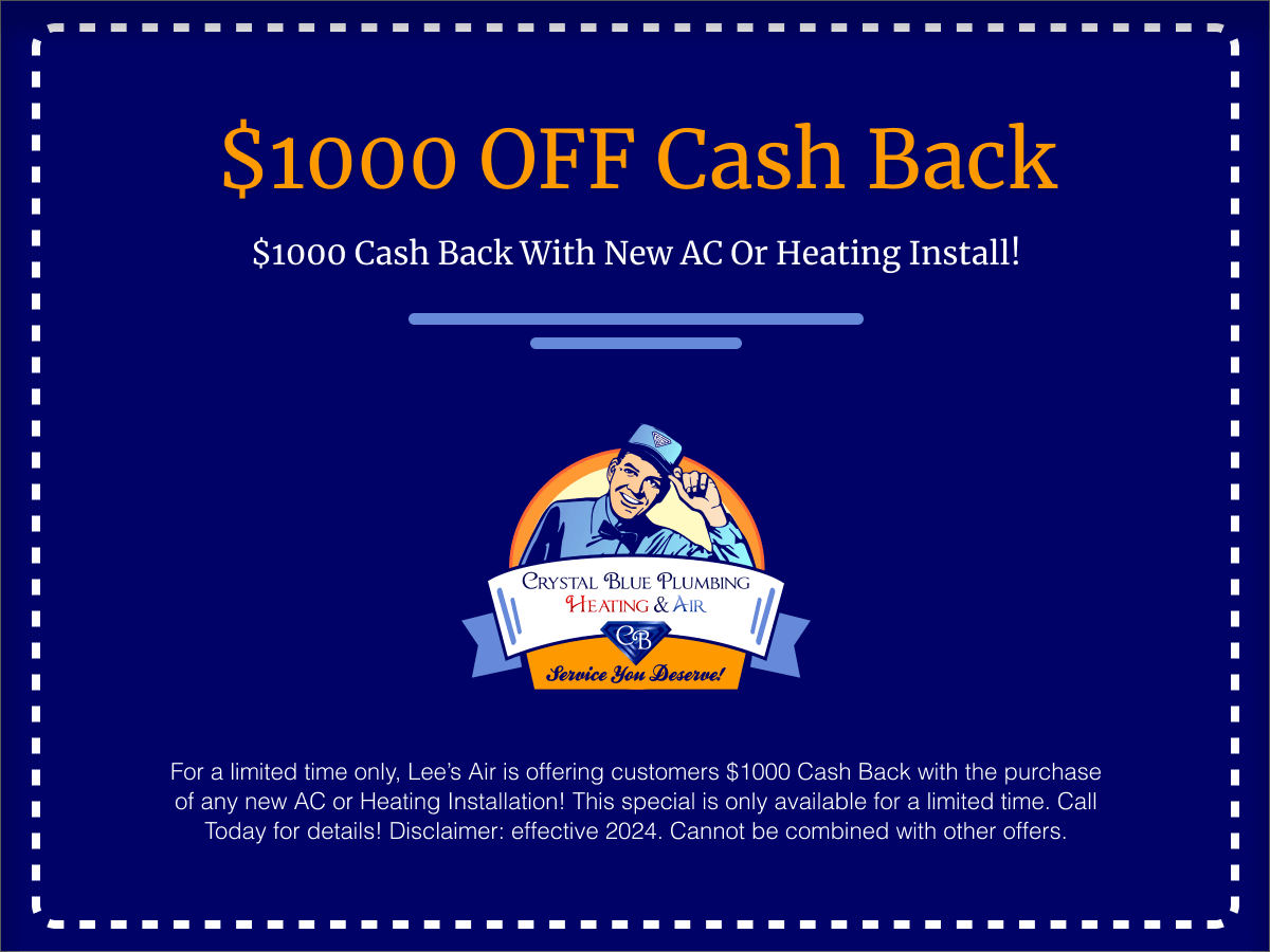$1000 OFF Cash Back special
