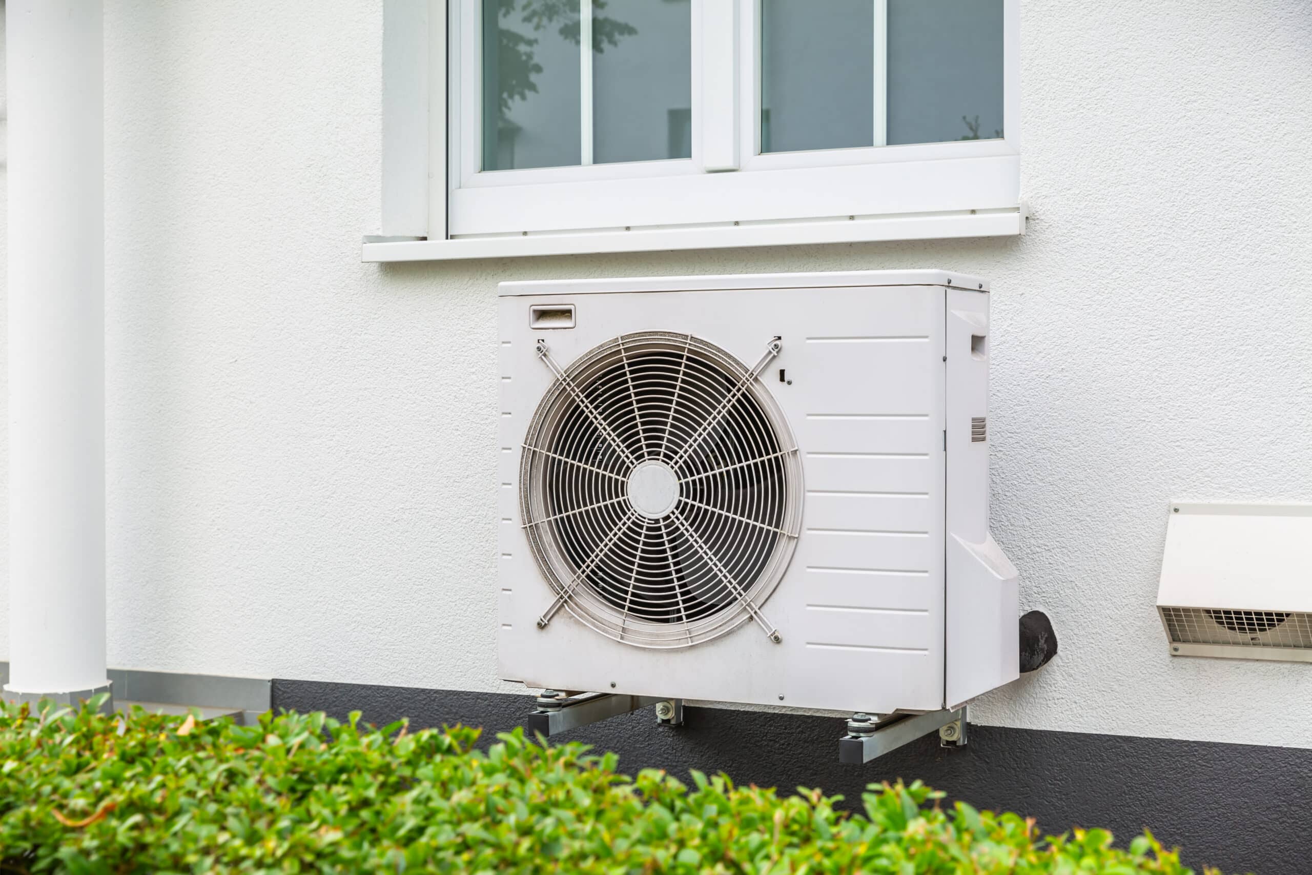 Heat pump outside a home